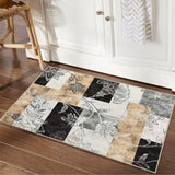 Garvee Small Area Rug 2x3 Modern Geometric Entryway Rug Machine Washable Non Slip Floor Mat Abstract Distressed Doormat Non-Shedding Throw Rug for Bedroom Entrance, Brown - Brown