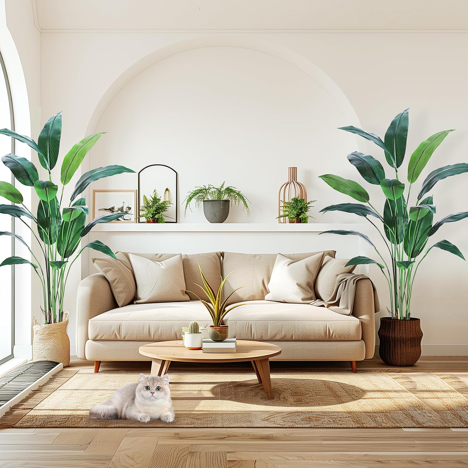 Garvee Set of 2 6FT Artificial Bird of Paradise Plant Fake Palm Tree with 17 Trunks for Indoor Outdoor