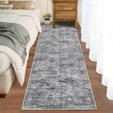 Garvee Solid Grey 2.5x10 Hallway Runner Rugs, Long Kitchen Rug with Rubber Backing Low Pile Stain Resistant Entryway Carpet Washable Modern Solid Color Runner for Living Room Bedroom - Gray
