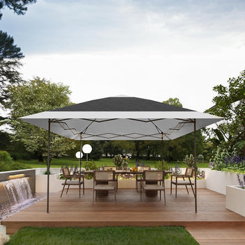 Garvee 13x13 Pop-Up Gazebo Outdoor Canopy Shelter with 4 Sandbags & 8 Stakes - Instant Tent for Lawn, Garden, Backyard, Deck, Grey