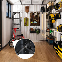 Garvee 6' x 8' Outdoor Storage Shed Metal Building with Lockable Doors & Windows Galvanized Steel Weatherproof Ventilated for Garden Backyard