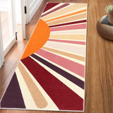 Garvee Kids Nursery rug, 2x6, colorful sunrise, indoor, non-slip, washable, bohemian style, modern minimalist style for hallway - Brown