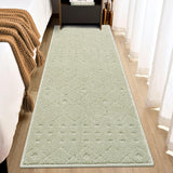 Garvee Runner Rug 2x8 High-Low Pile Shaggy Non-Slip Moroccan Pattern Stain Resistant No Shedding for Bedroom Bathroom Nursery - Tan & Ivory