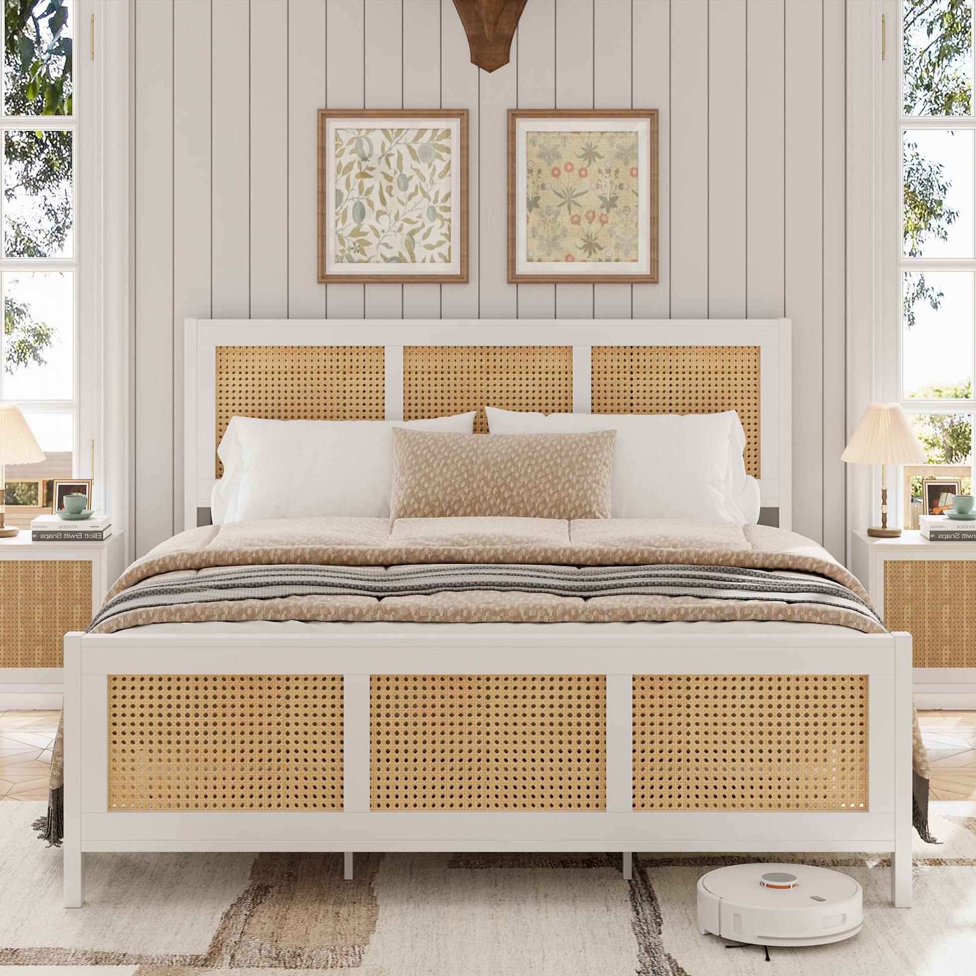 Garvee Full Size Rattan Bed Frame