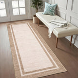 Garvee Washable Runner Rug 2x6 Non Slip TPR Backing Modern Minimalist Carpet for Entryway Kitchen Hallway, Beige - Beige