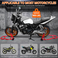 Motorcycle Stand Lift - 900lbs Front & Rear Combo Universal Motorcycle Stands | Compatible With Most Yamaha Honda Kawasaki Suzuki BMW Motorcycles