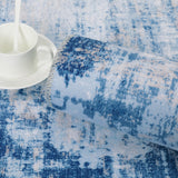 Garvee Washable Runner Rug 2x6 Runner Modern Rug Non Slip Kitchen Rug Abstract Distresse Blue Rug Low Pile Entryway Rug Soft Bath Mat Stain Resistant Carpet for Bedroom Hallway Laundry 2'x6' Blue - Blue