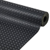 Garvee 4x10FT Garage Floor Mat 2.8mm Thickened Diamond Plate PVC Rubber Non-Slip Floor Protector for Garage Warehouse Gyms Trailer SUV Black - Black