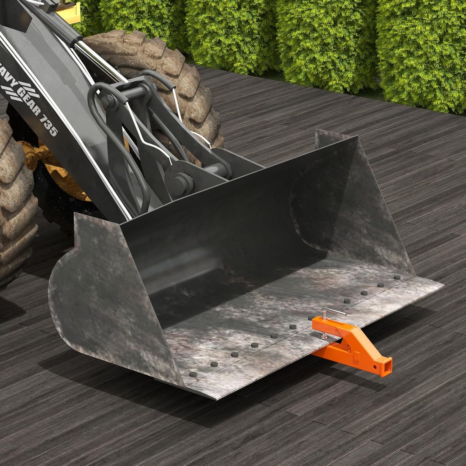 Garvee 2 Inch Clamp-On Trailer Hitch Receiver for Tractor Bucket Adapter