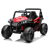 Garvee Ride - P Series: 12V Toy Electric Truck UTV with Large Wide Seat and Remote Control, Led Lights, Wireless Connection, Music, 2 Spring Suspension for 3-8 Boys & Girls - Red