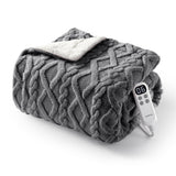 Garvee Electric Throw Blanket Heated Blanket, Sherpa Tufted Heating Lap Blankets with 6 Heating Levels (Grey, Throw 50"x60") - grey