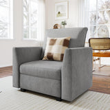 Garvee Armrest Module for Modular Sofa Sectional Couch, Pair of Side Armrest for Sectional Modular Sofa, Linen Fabric, Grey - Grey