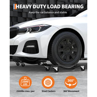 Garvee Car Dolly Set of 4, Heavy Duty Wheel Dollies 10,000 lbs Capacity, 23.8"x14.4", for Moving Cars & Trucks, Black