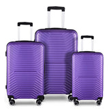 Garvee 3 Piece Hardshell Luggage Sets 20in/24in/28in Lightweight Durable Suitcase Purple - Purple As Shown