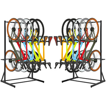 Garvee Freestanding Bike Rack 5 Bikes Capacity 400LBS Vertical Storage Stand Garage Indoor Organizer Black