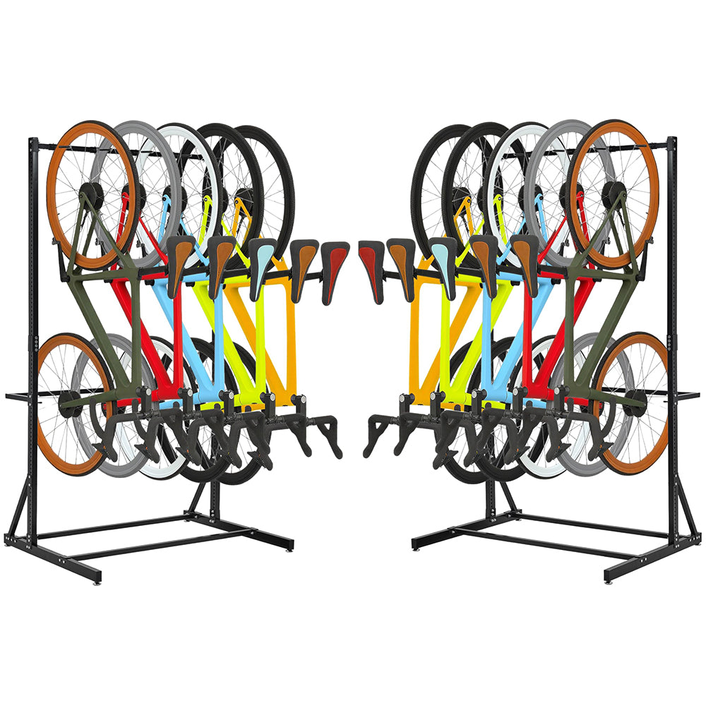 Garvee Freestanding Bike Rack 5 Bikes Capacity 400LBS Vertical Storage Stand Garage Indoor Organizer Black