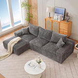 Garvee 110'' Modular Sectional Sofa, L-Shaped Sofa With Deep Seats, Modern Convertible Chenille Couch With Ottomans, Washable Cloud Sofa for Living Room, Bedroom, No Assembly Required - Grey