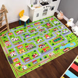 Garvee Kids Rug 5x7 Playmats Area Rugs,Kids Car Rug Play Mat Car Mat for Kids Toy Cars,Non Slip Kids Rug for Bedroom Playroom,Kids Play Rug for Cars Trucks,Fun Area Rug Play Mat - Gray Street