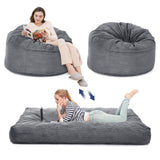 Garvee Bean Bag Chairs, Convertible Bean Bag Chair from Bean Bag to Mattress for Home Living Room - Light Grey