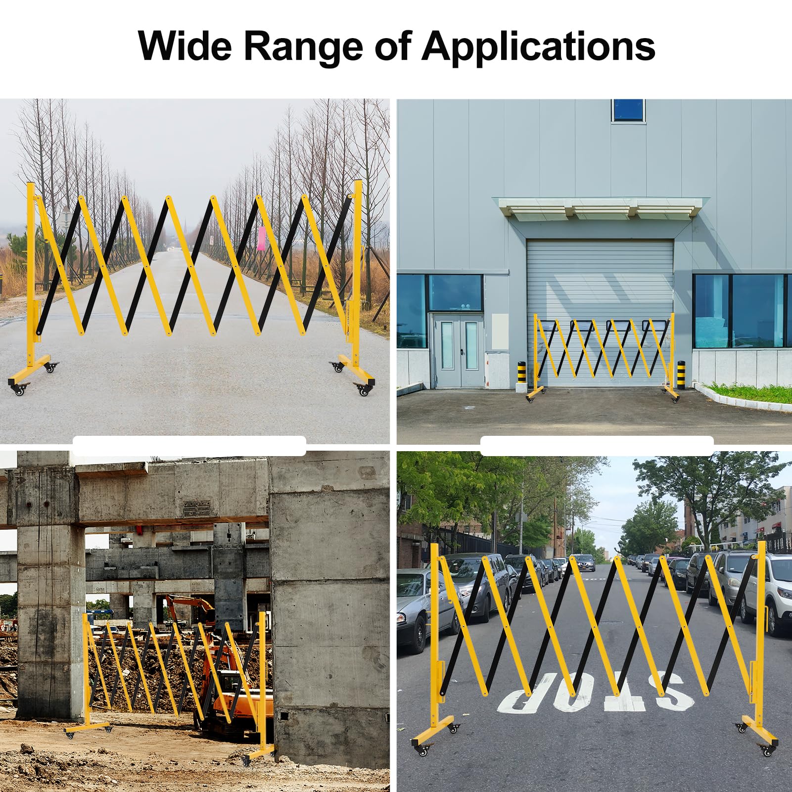 16FT Metal Expandable Barricade, Folding, Retractable Gate