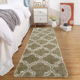 Garvee Runner Rug 2x8 Shag Rug for Living Room Shaggy Rug Kids Rug Plush Rug Geometric Bedroom Carpet Fluffy Rug Bedside Rug Soft Rug Non Skid Rug Modern Area Rug for Nursery Dorm Brown 2'x8' - Light Brown
