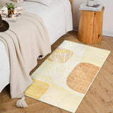 Garvee Modern Rug Washable Rug 2x3 Rug Front Door Mat Indoor Entrance Abstract Door Mat Kitchen Rugs Non Slip Washable Bathroom Rugs Geometric Soft Small Rug for Bedroom Entry Rug Beige 2'x3' - Beige