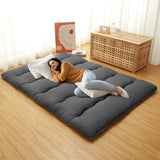 Garvee Japanese Floor Futon Mattress Full Size, Japanese Style Folding Futon Mattress Sleeping Mattress Pad for Adults Kids, Tatami Mat, Roll Up Camping Mattress, Dark Grey - Dark Gray