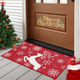 Garvee Christmas Doormat Holiday Door Mat Winter Christmas Deer Indoor/Outdoor Welcome Mat Floor Doormat for Home Decoration Christmas Rug Entryway Front Porch Decor, Red, 17x29 Inch - Red Deer