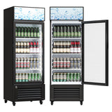 Garvee 10 Cu.Ft Commercial Merchandiser Refrigerator Glass Door Beverage Cooler Black for Restaurants Stores Offices