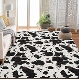 Garvee Wild Animal Milk Cow Print Washable Decorative Rug Non-Slip Rubber Backing Western Room Decor 9x12ft Black and Tan Mix - Black & Tan  Mix