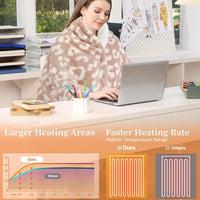 Garvee Electric Blanket Heated Throw, Heated Blanket Soft Double Sherpa Super Cozy with 4 Heating Levels & 4 Hours Auto Off, Overheat Protection, Machine Washable, ETL Certification, Pink 50"x60"
