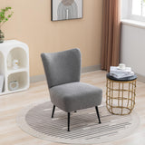Garvee Living Room Chairs Armless Accent Chair With Rubber Wooden Legs Modern Upholstered Corner Side Chair Gray - Gray