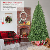 Garvee 5FT/6FT/7FT Artificial Christmas Tree with Hinged Branches, Christmas Pine Tree with Metal Stand, Xmas Tree for Home Office Party Decoration - Green