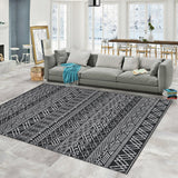 Garvee Extra Large 10x13 Area Rug Living Room Rugs 10x13 Washable Large Soft Neutral Boho Checkered Rug Geometric Rugs Farmhouse Rug Indoor Floor Carpet for Bedroom Under Dining Table Home Office - Black