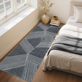 Garvee Black and White 2x6 Hallway Runner Rug Washable Non Slip Ultra Thin Carpet for Kitchen Laundry Bathroom Bedroom - Black