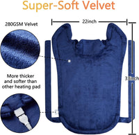 Garvee Heating Pad for Neck and Shoulders Back Pain Relief, Electric Weighted Heating Pads with Auto Shut Off Large, Full Body Back Heat Pad Fast Heating, 4 Temperature Settings (Navy Blue, 33"x22")