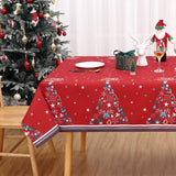 Garvee Christmas Decoration Rectangle Tablecloth Xmas Table Cloth Waterproof and Washable Holiday Decorative Cover for Outdoor, Indoor Party Kitchen Dining Room, 60 x 84 Inch, 180GSM, Red - Red