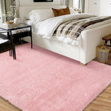Garvee Fluffy & Sheepskin Light Pink 9x12 Vintage Modern Rug, Non-Slip Non-Shedding Kid & Pet Friendly Plush Carpet Easy Clean for Living Room Bedroom Nursery - Light Pink