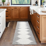 Garvee Runner Rugs for Hallway 2x6 Washable Runner Modern Striped Rug Low Pile Farmhouse Small Rug Non Slip Kitchen Rug Entryway Living Room Bedroom - Beige
