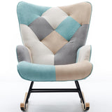 Garvee Modern Patchwork Accent Chair Green with High Backrest and Armrests for Living Room Bedroom Studio, One Size - Green