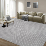 Garvee Light Grey 8x10 Area Rug for Living Room Washable Rug Non Slip Large Bedroom Rug Stain Resistant Dining Room Throw Contemporary Accent Carpet Ultra Soft Modern for Home Decor Office - Light Gray