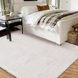 Garvee Fluffy & Sheepskin White 8x10 Plush Fuzzy Rug, Non-Slip Shaggy for Living Room Bedroom Dining Office - White