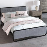 Garvee Queen Size Metal Platform Bed Frame + Curved Upholstered Headboard & Footboard + 10.3'' Underbed Space + Strong Slats Support + Grey - Grey