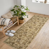 Garvee Area Rugs Vintage Oriental Printed Distressed Design Brown 2x6Ft Retro Indoor Living Room Bedroom Low Pile Washable Soft Carpet - Brown