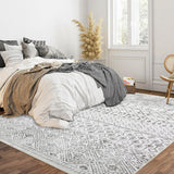 Garvee 5x7 Washable Bohemian Area Rug Non-Slip Indoor Carpet Grey 5' x 7' - Gray