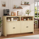 Garvee Sideboard Buffet Cabinet with Storage, 55'' Large Farmhouse Kitchen Storage Cabinet, Oak - Oak
