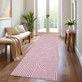 Garvee Modern Rug 2x6 Runners for Hallways, Non Slip Rainbow Kitchen Runner, Soft Pink Washable Rug for Entryway Bathroom Laundry - Pink