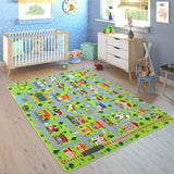 Garvee Non Slip Kids Rug 3x5 Classroom Rugs Game Play Area Rug Road and Traffic Carpet Super Soft Thick Game Play Area Rug Baby Playroom Mat for Toddler Bedroom Nursery Playroom - Gray Street