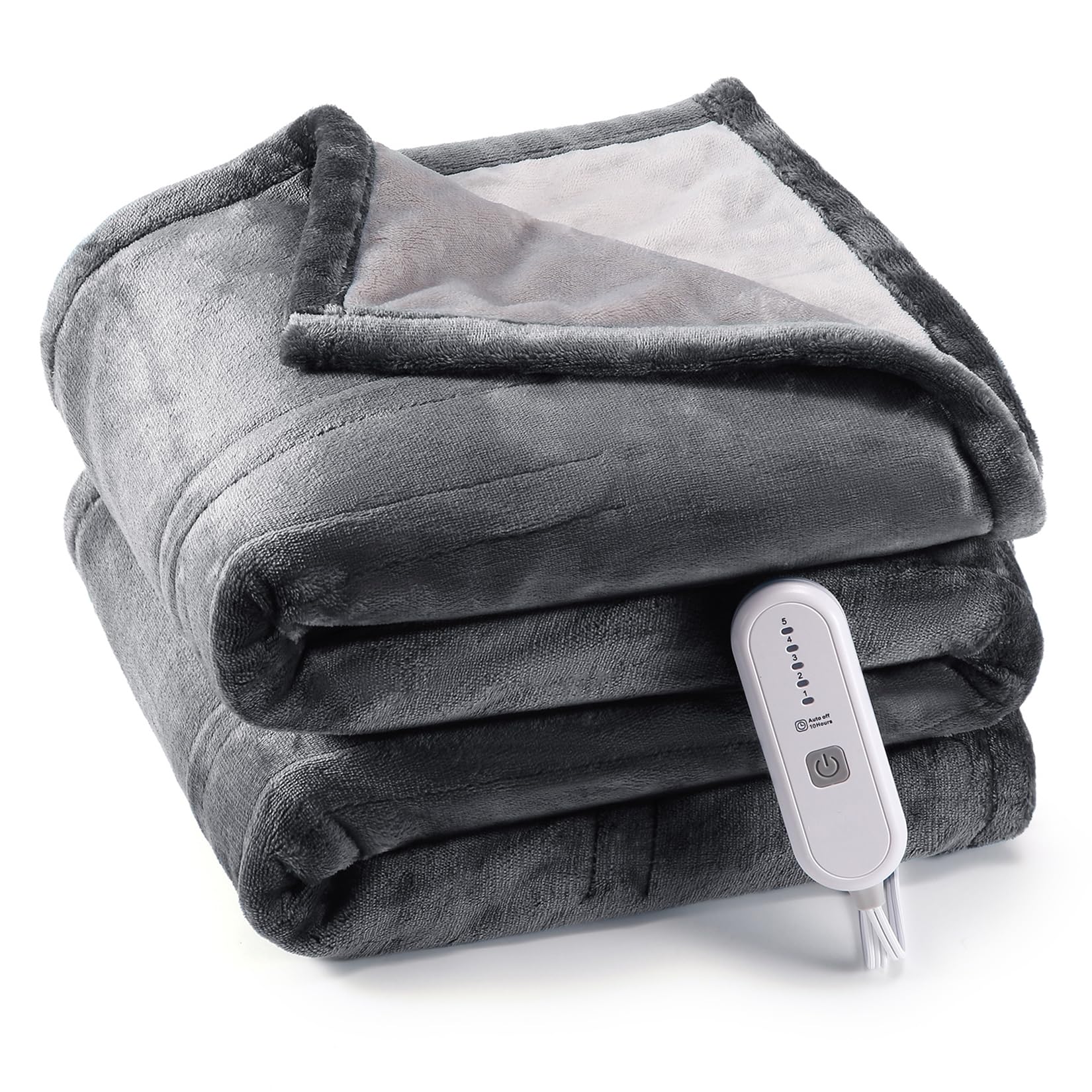 GARVEE Electric Heated Blanket Throw - Cozy Flannel with Fast Heating