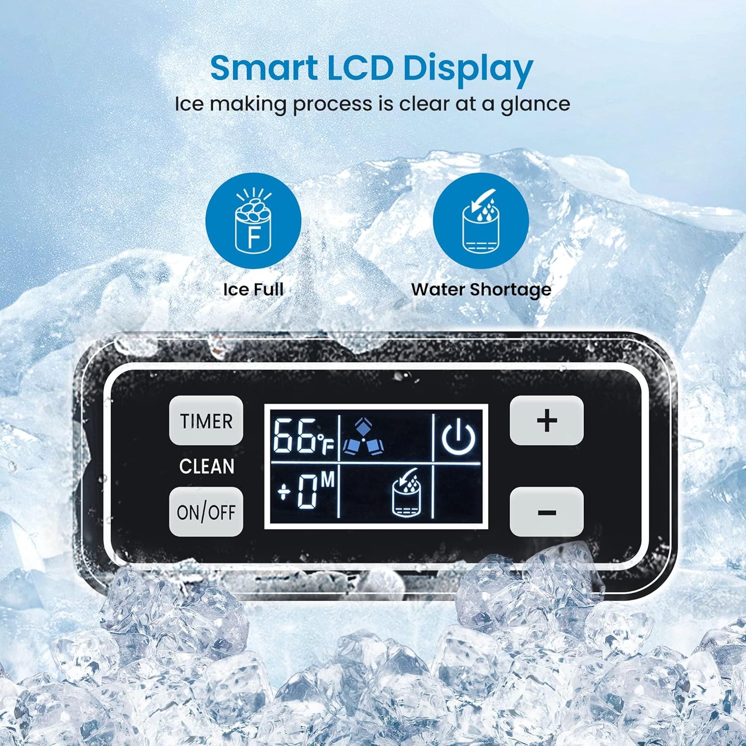 Garvee Ice Maker Machine with 33LBS Storage Bin& Ice Scoops 100LBS/24H Ice Maker Stainless Steel Freestanding Ice Machine for Restaurant Home Bars Coffee Shop